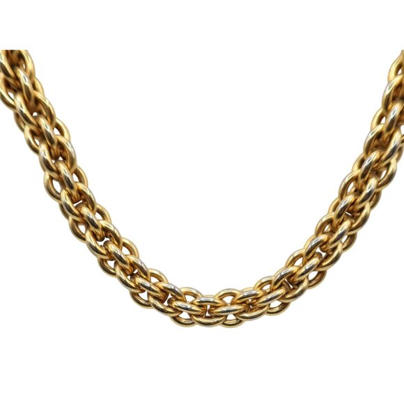 EDWIN PEARL Vintage Gold Tone Chunky Chain Necklace 23" Bold Retro - Picture 2 of 9